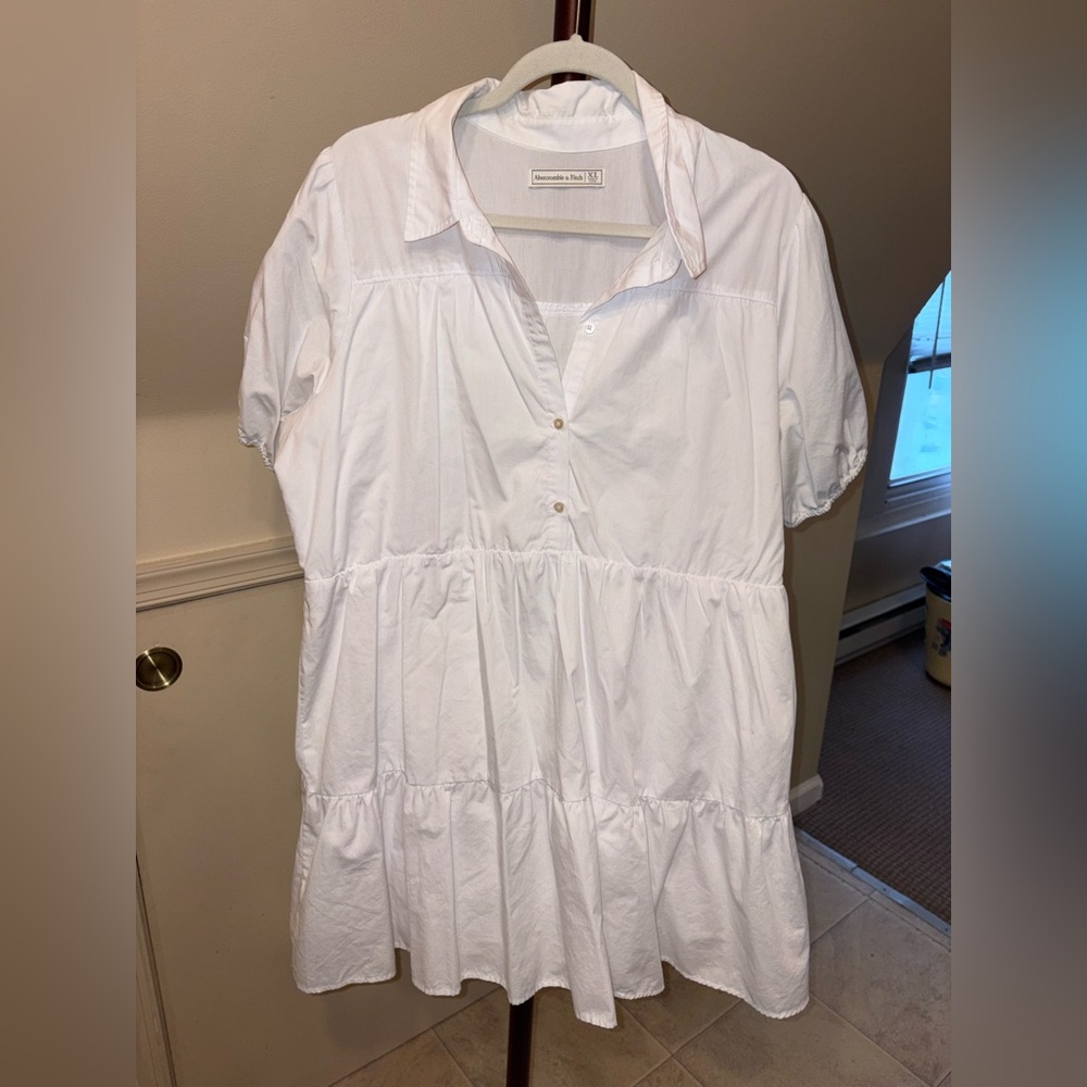 Abercrombie & Fitch White Tiered Dress